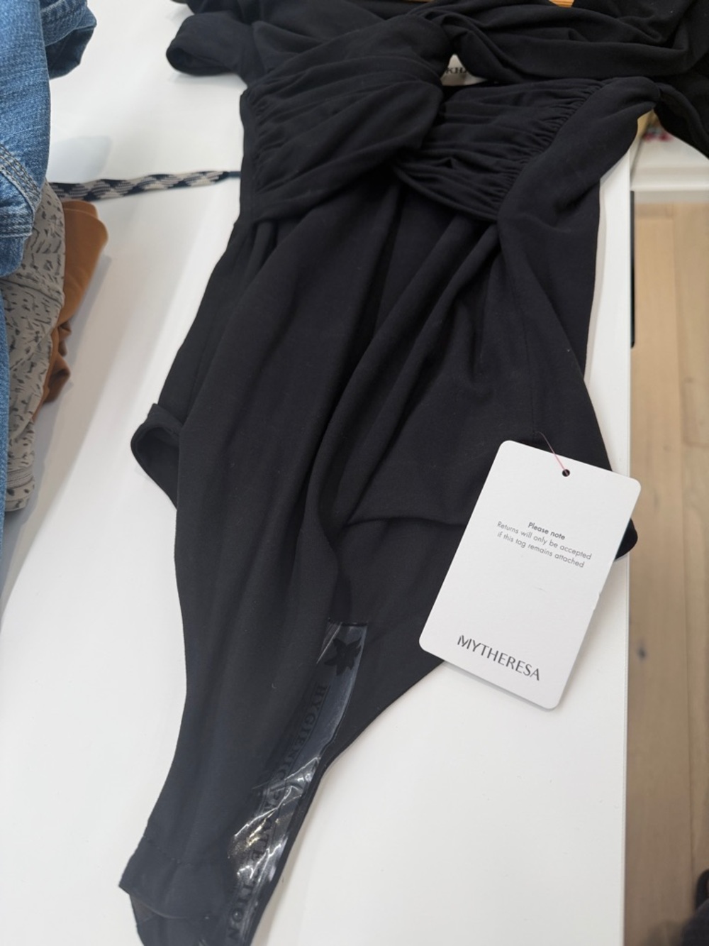 KHAITE Elegant Black Off-Shoulder Bodysuit - NWT - Picture 8 of 11